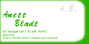 anett bladt business card